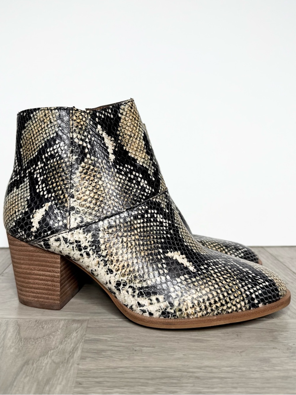 Madewell Snake Skin Print Leather Bootie 6